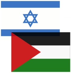 Bandera Israel y Palestina